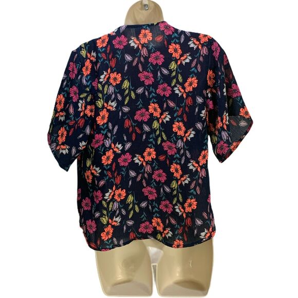 Wonder Nation Girls Youth Floral Open Front Top Size Large Sheer Cover Up Tassel - Picture 2 of 6